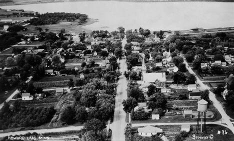 Aerial view, Howard Lake, Minnesota, 1930s