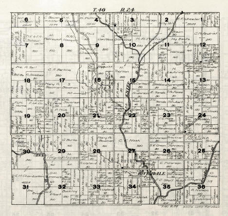 Plat Map of Knife Lake Township in Kanabec County, Minnesota, 1916