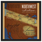 1939 Northwest Airlines Travel Log Classic Matte Paper Wooden Framed Poster