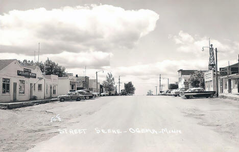 Street scene, Ogema, Minnesota, late 1950s