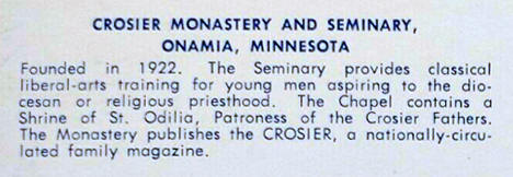 Crosier Monastery and Seminary, Onamia, Minnesota, 1957