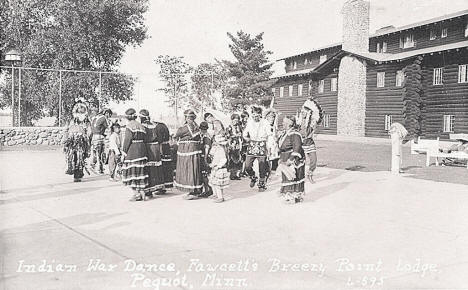 Indian War Dance, Fawcett's Breezy Point Lodge, Pequot Minnesota, 1930s