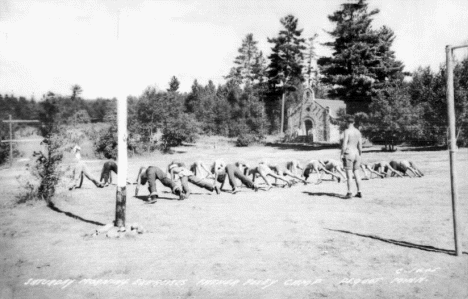 Saturday Morning Exercises, Father Foley's Camp, Pequot, Minnesota, 1940s