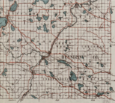 Road map, Rockford, Minnesota area, 1920