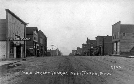 Main Street looking west, Tower, Minnesota, 1920s