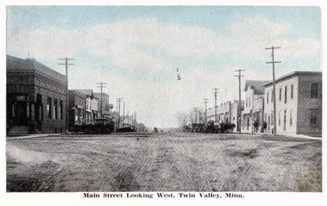 Main Street looking west, Twin Valley, Minnesota, 1910s