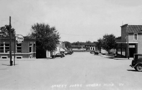 Street scene, Vergas Minnesota, 1940s