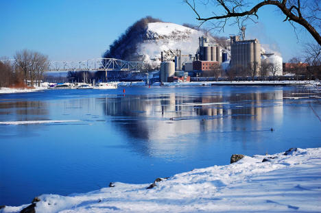 Mississippi River and Red Wing, Minnesota, in November, 2023