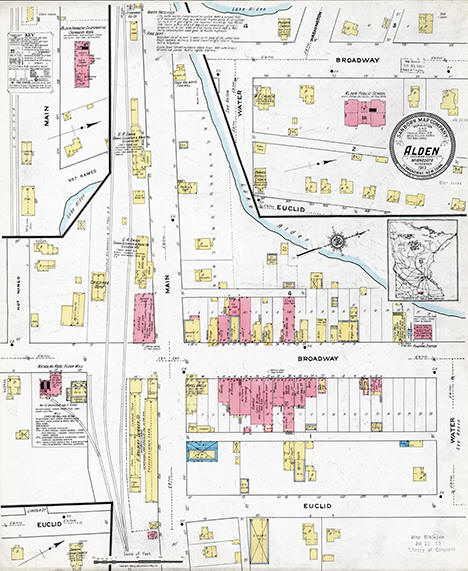 Sanborn Fire Insurance Map of Alden, Freeborn County, Minnesota, 1917