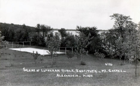 Scene at Mt. Carmel Luthern Bible Institute, Alexandria, Minnesota, 1948