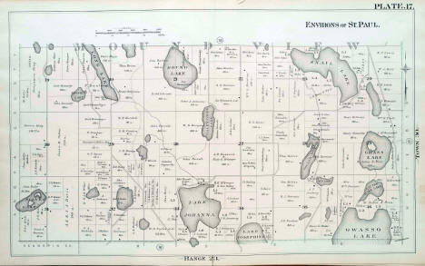 G. M. Hopkins plat map of Mounds View Township (southern half), Ramsey County, Minnesota, 1886