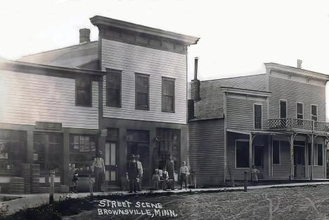 Street scene, Brownsville, Minnesota, 1910s