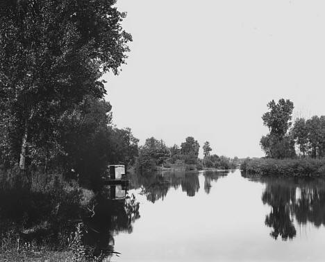 Megalops, University of Minnesota Zoological Survey boat, anchored at Brownsville, Minnesota, 1900