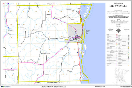 MDOT Map of Brownsville Township in Houston County, Minnesota, 2023
