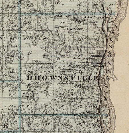 Map of Brownsville Township in Houston County, Minnesota, 1874