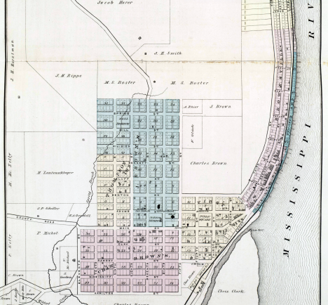 Partial plat map of Brownsville,Minnesota, 1878