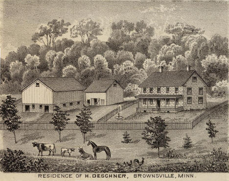 Residence of H. Deschner, Brownsville, Minnesota, 1874