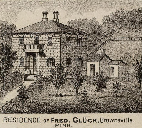 Residence of Fred Gluck, Brownsville, Minnesota, 1874