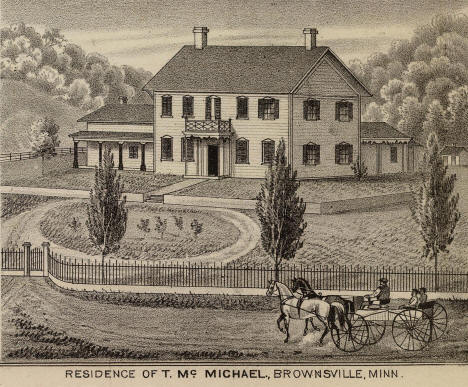 Residence of T. McMichael, Brownsville, Minnesota, 1874