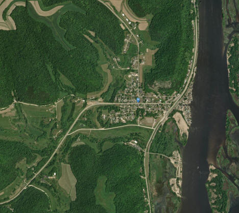 Aerial view, Brownsville, Minnesota, 2023
