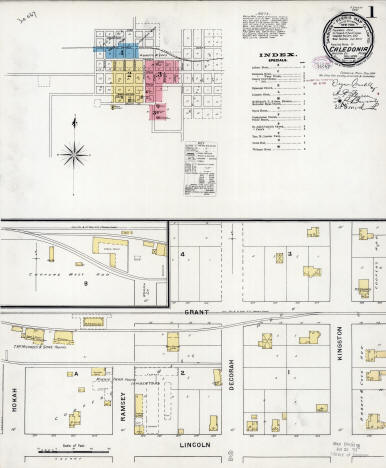 Sanborn Fire Insurance Map, Caledonia Minnesota, 1894