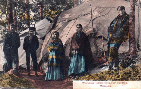 Winnebago (Ho-Chunk) Indians living near Caledonia Minnesota, 1910s