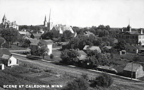 Birds eye view, Caledonia Minnesota, 1909
