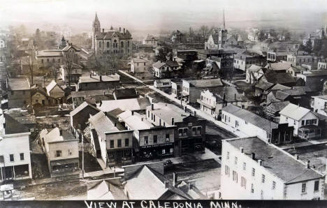 Birds-eye view, Caledonia Minnesota, 1910s?