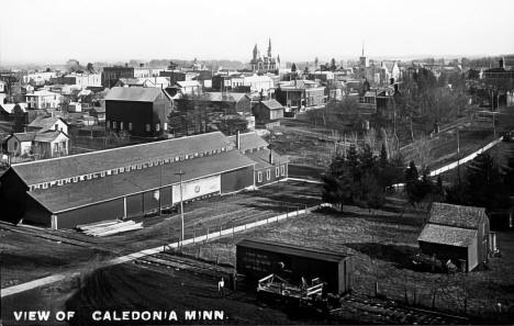 Street scene, Caledonia Minnesota, 1908