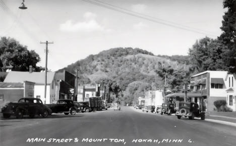 Main Street and Mount Tom, Hokah, Minnesota, 1948