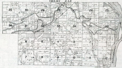Plat map, Hokah Township in Houston County, Minnesota, 1916