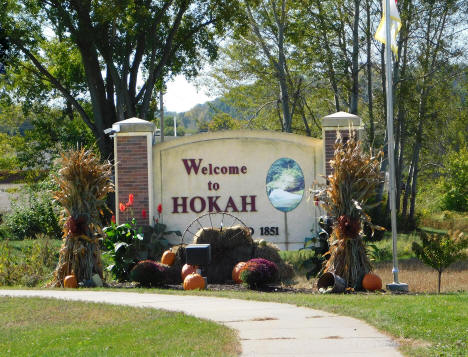 Welcome sign, Hokah, Minnesota, 2024