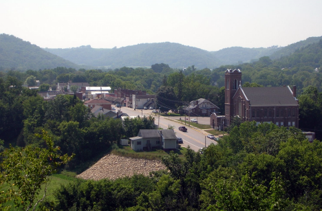 Downtown Hokah, Minnesota, from Mt. Tom, 2015