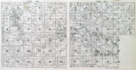 Plat map, Caledonia and Mayville Townships in Houston County, Minnesota, 1916