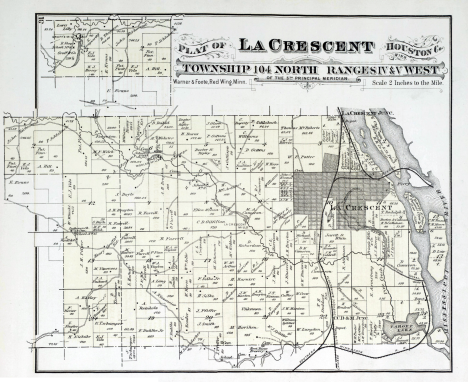 Plat map of La Crescent Township in Houston County, Minnesota, 1878