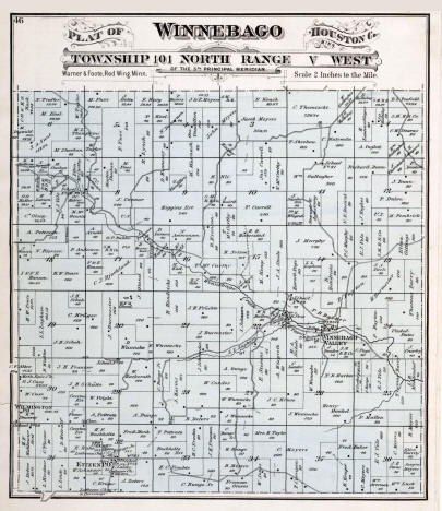 Plat map of Winnebago Township, Houston County, Minnesota, 1878