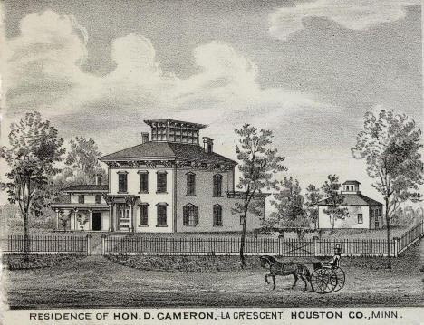 Residence of Hon. D. Cameron, La Crescent, Minnesota, 1874