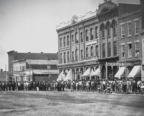 Reunion of the First Minnesota on Main Street, Red Wing Minnesota, 1875