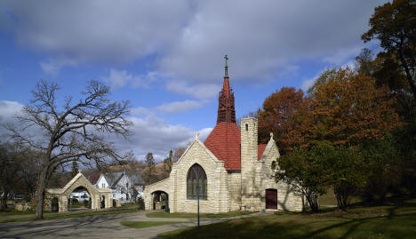 Betcher Memorial Chapel at Oakwood Cemetery, Red Wing, Minnesota, 2019