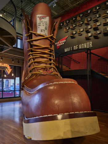 20 foot tall boot at the Red Wing Museum, Red Wing, Minnesota, 2019