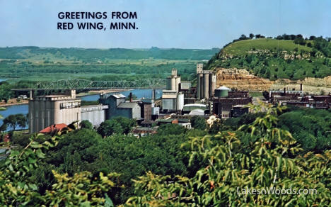 Birdseye view, Red Wing Minnesota, 1970s