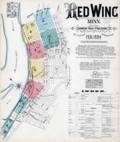 Sanborn Fire Insurance Map, Red Wing Minnesota, 1884
