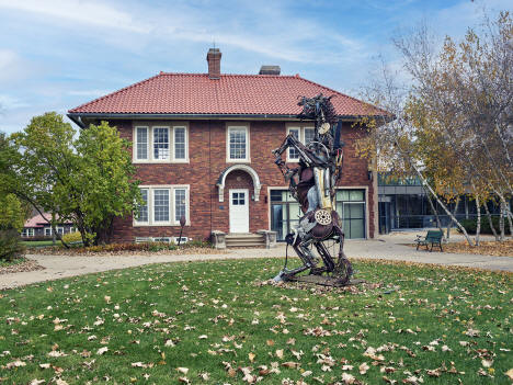 Al Wadzinski's 1998 "Bucaphalus" sculpture at Anderson Center, Red Wing, Minnesota, 2019