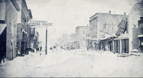 Bush Street after the blizzard of 1886, Red Wing Minnesota, 1886