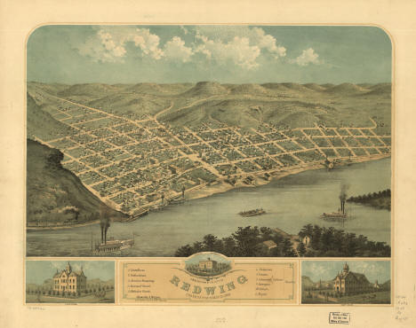 Map of Red Wing, Minnesota, 1868