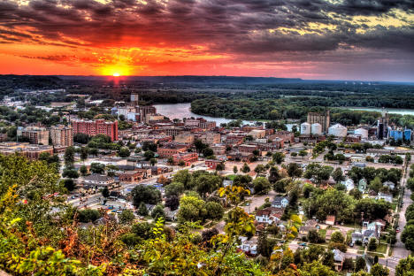 View of Red Wing Minnesota at sunset, 2010