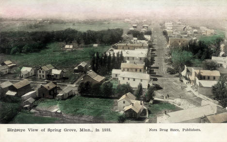 Birds eye view of Spring Grove Minnesota, 1888