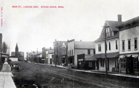 Main Street looking east, Spring Grove Minnesota, 1918